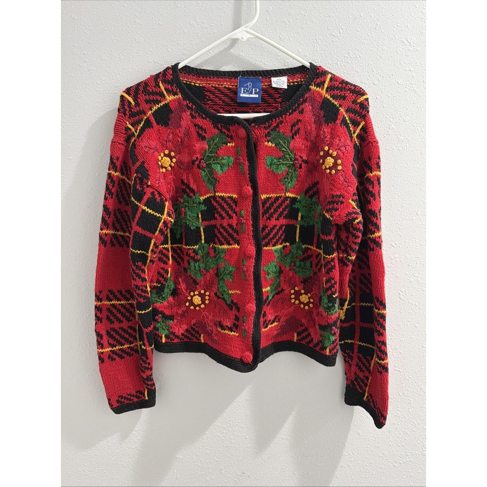 EP Pro Golf Cardigan Sweater Knit‎ Christmas Medium